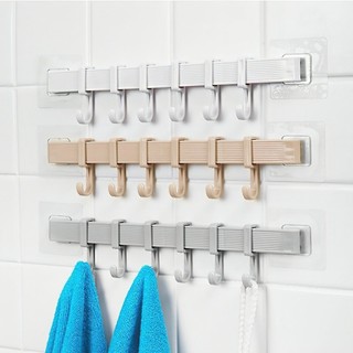 Thanh treo đồ 6 móc dán tường siêu chắc ALINE