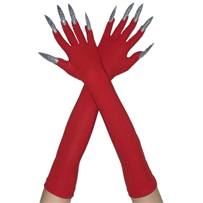 Dasbsug 2 Chiếc Halloween Vui Nhộn Găng Tay Quái Vật Đáng Sợ Mặt nạ Găng Tay Dài Cosplay Cung Cấp Cho Người Khuyết Tật Tăng Cường