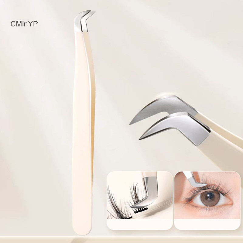 Kẹp nối mi CMinYP Kẹp mở rộng bằng thép không gỉ Siêu cứng Nhíp có độ chính xác cao có đầu sợi Dụng cụ trang điểm vinh quang