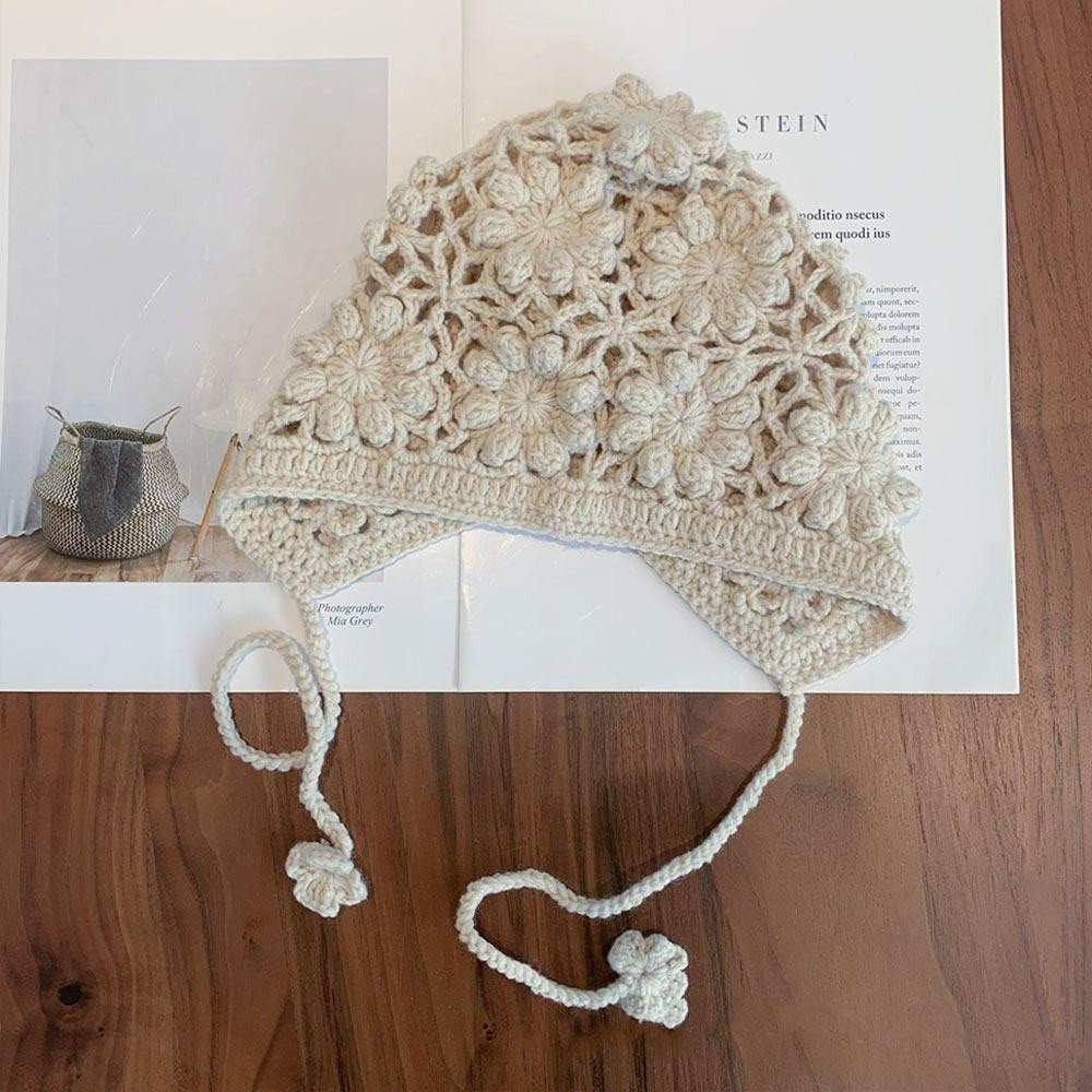 Mũ dệt kim trẻ em HOBBYIN, Mũ nồi thủ công móc, Mũ Skullies mỏng đa năng thoáng khí cho bé gái