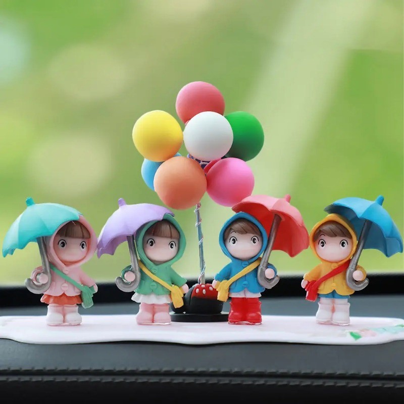 Trang Trí Ô Tô Bảng Điều Khiển Phụ Kiện Mini Dễ Thương Ô Bé Gái Đồ Chơi Đồ Trang Trí Màn Hình Hiển Thị Nhà Gương Chiếu Hậu Trang Trí
