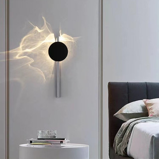AIMI Tấm Thép Không Gỉ Xoay Phòng Khách Đèn Tường Nhựa Chụp Đèn Thích Hợp Cho Phòng Ngủ Phòng Ăn Sconce
