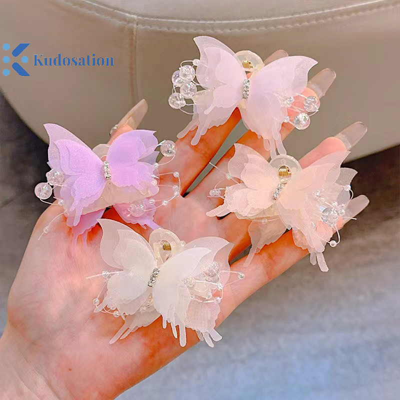 Kudosation Thời Trang Mô Phỏng Kẹp Tóc Nữ Thanh Lịch Ngọc Trai Nơ Đuôi Ngựa Kẹp Ngọt Cua Tóc Móng Vuốt Mũ Đội Đầu Phụ Kiện Tóc