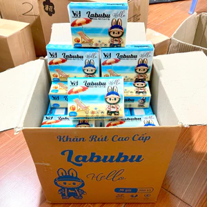 Thùng 30 gói giấy ăn rút LABUBU hàng chuẩn cao cấp, dai mịn đẹp