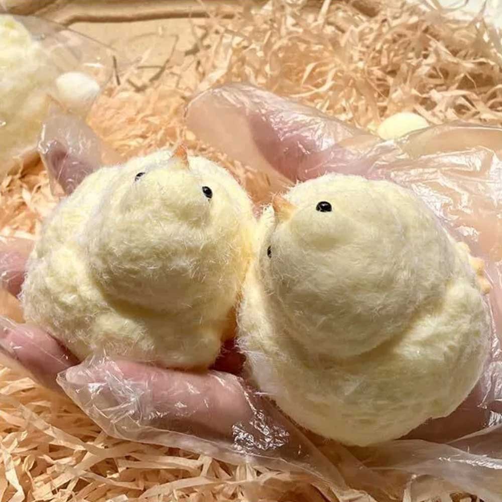 Cute Handmade Squishy Plush Simulation Yellow Chicken Squeezing