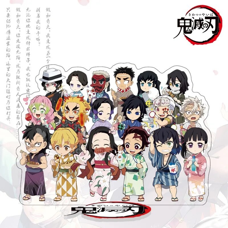 Mô hình Standee Action Figures Demon Slayer Kimetsu No Yaiba Anime Acrylic uou Phụ kiện trang trí để bàn góc học tập