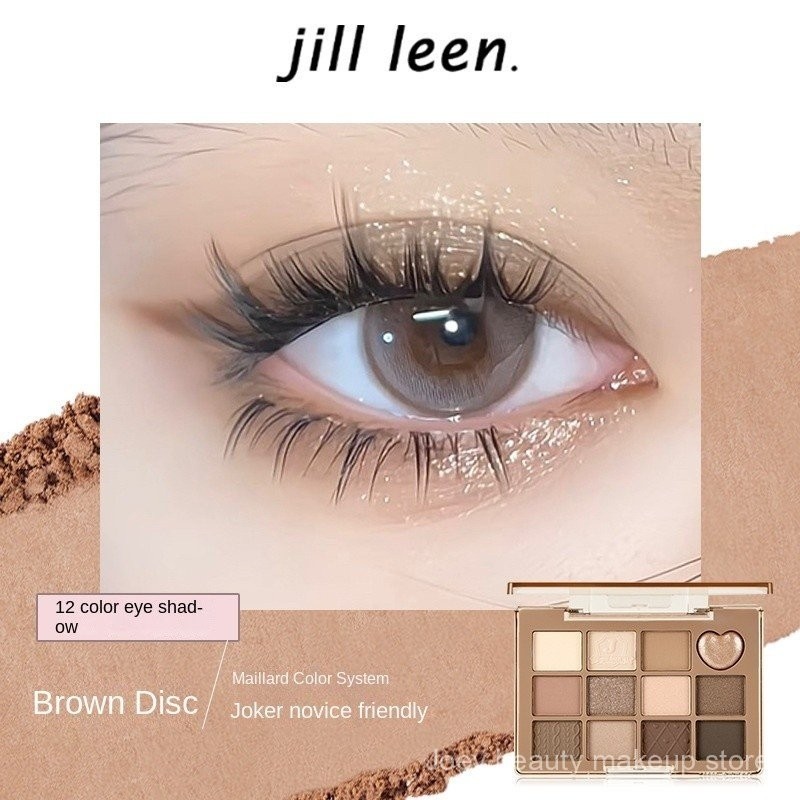 JILL LEEN Flower Butterfly Plate 12 Color Eye Shadow Matte Versatile Cold Storage Tray Beautiful Tray Pearl Bright Floor Color Waterproof Eyeshaw U7R8