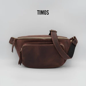 Túi bao tử, túi đeo chéo bụng DB22, da bò sáp cao cấp. Kích thước 26 × 14 × 7 cm