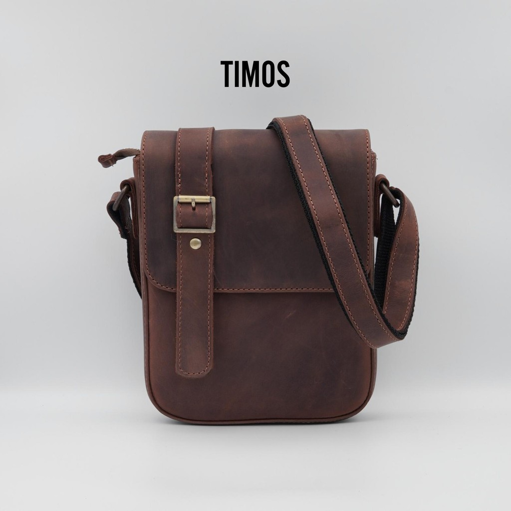 [ Da bò thật ] Túi đeo chéo nam DB12, chất liệu da bò, form dáng trẻ trung. Kích thước 23 × 17 × 5 cm