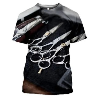 Ngộ nghĩnh Cắt Tóc Đồng Nhất Nam Áo Thời Trang Hip Hop Bông Tai Kẹp 3D Tùy Chỉnh In Tee Cổ Tròn Quá Khổ Tay Ngắn Rời Áo
