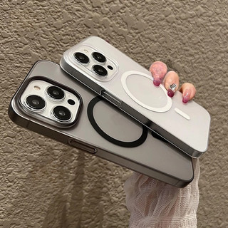 Ốp điện thoại mờ siêu mỏng cho iPhone 16 15 14 Pro Max 13 12 11 Pro Max Plus Vỏ cứng chống sốc trong suốt từ tính