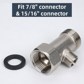 Đầu nối van 3 chiều UMITY Tee Joint, Đầu nối bộ chuyển đổi van 3 / 8 '1 / 2' 9 / 16 '15 / 16' T bền bỉ, Phụ kiện hệ thống nước phòng tắm Phụ kiện ghế vệ sinh bằng đồng thau đính kèm