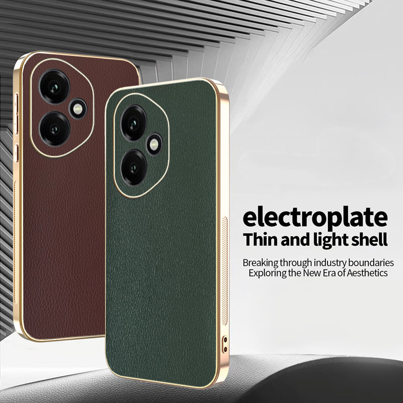 Ốp Lưng Cho Honor 400 Pro 400Lite Da Màu Trơn Siêu Mỏng Mạ Điện TPU Edge Chống Rơi Vỏ Điện Thoại