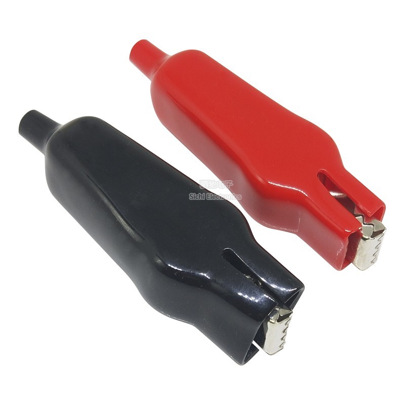 Kẹp cá sấu 75MM Kẹp lò xo lớn Báo chí Lò xo Thử nghiệm Kẹp rộng Miệng phẳng Miệng phẳng Full Vỏ 20A Dòng điện cao