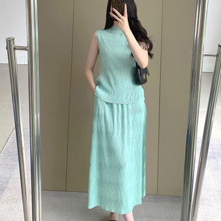 Miyake Quần Áo Hai Mảnh Chữ A, Vải Cao Cấp, Phù Hợp Mùa Hè