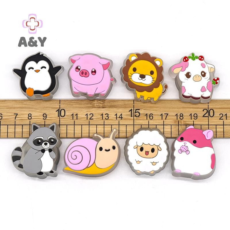 A & Y LED Ánh Sáng Động Vật Giày Quyến Rũ Hamster Màu Hồng Lợn Trang Trí Giày Chân Nữ Quà Tặng Chó Chim Cánh Cụt Clog Phụ Kiện.