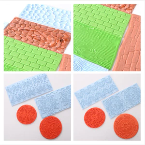 Mô Phỏng Hạt Gỗ Thành Phố Sỏi Họa Tiết Nhỏ In Nhựa Nướng Bánh Fondant Xung Quanh Đất Sét Mềm Khuôn K0CO