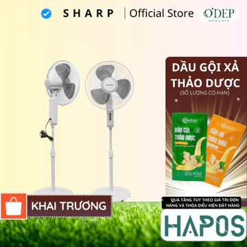 Quạt đứng 55W 3 cánh quạt Sharp, sải cảnh rộng, lưu lượng gió làm mát cho diện tích rộng PJ-S40MV-LG - HAPOS HOF