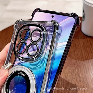 Giá đỡ vòng sang trọng Mạ từ tính Vỏ điện thoại cho Xiaomi Redmi Note 14 13 Pro Plus 12 11 Pro 14 Pro + 11S A3 Bảo vệ Camera Chân đế Vỏ silicon mềm chống sốc J0QG