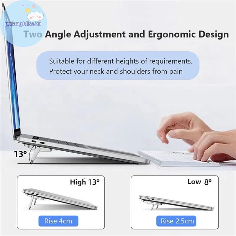 Pufangbliss 2 Chiếc Giá Đỡ Laptop Di Động Có Thể Gập Lại Nvisible Laptop Riser Giá Đỡ Cho Notebook Đứng Giá Đỡ Làm Mát VN
