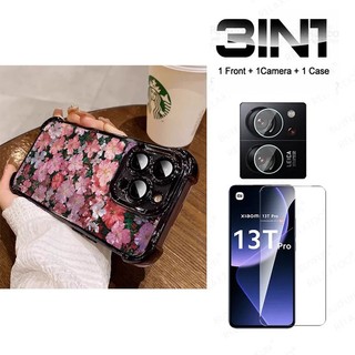 Ốp Lưng Hoa Màu Hồng 3 In1 Cho Redmi 13X A5 10 10C 12 12C 13C 14C Vỏ Điện Thoại Mềm Chống Rơi Vỏ Bảo Vệ Dễ Thương DOVQ