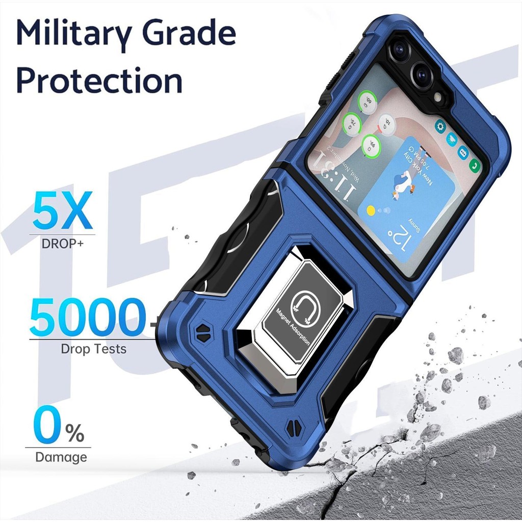 Thích hợp cho Samsung Galaxy ZFlip7 5G Mecha Giá đỡ nhẫn đeo tay Vỏ điện thoại cho Flip6 zflip5 zflip4 zflip3 Giá đỡ nhẫn Vỏ cứng Vỏ bảo vệ chống sốc