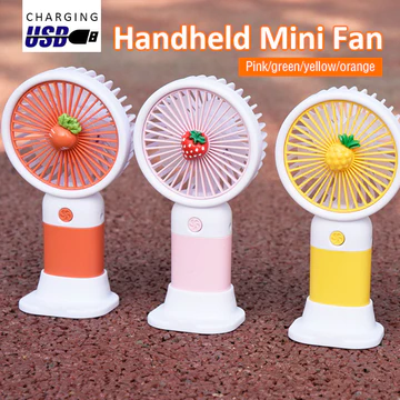 Quạt cầm tay mini sạc điện tiện dụng,Quạt mini cầm tay có đế để bàn,Quạt mini giá rẻ hình hoa quả