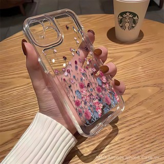 Ốp lưng không gian trong suốt hình hoa vỡ 3 In1 cho Iphone Ip15 15 Pro 15plus 15 Pro Max 16 16pro 16plus16promax 16e Vỏ điện thoại Vỏ chống sốc A6TS NRVH WVQ