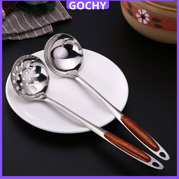 Muôi Múc Canh Inox, Muôi Thủng,Xẻng Inox Cán Nhựa Chống Nóng Dài 26,5cm ...
