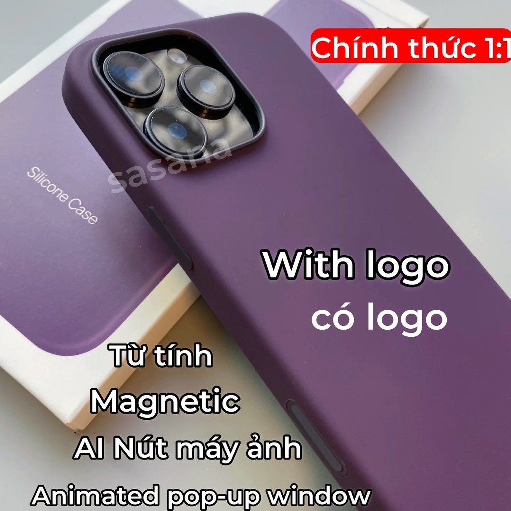 [Chất lượng hàng đầu 1: 1] Silicon lỏng từ tính cho iphone 16 / 15 / Pro / Pro Max / Plus / ốp điện thoại Hoạt hình bật lên được trang bị nút điều khiển máy ảnh
