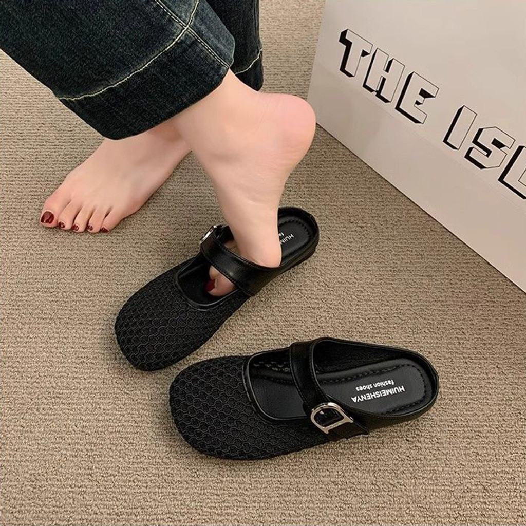 Xăng đan Giày Cao Gót Mềm Nữ Chống Trơn Trượt Tròn Đóng Mũi Sandal Cho Công Sở Hàng Ngày Đi Du Lịch Mặc