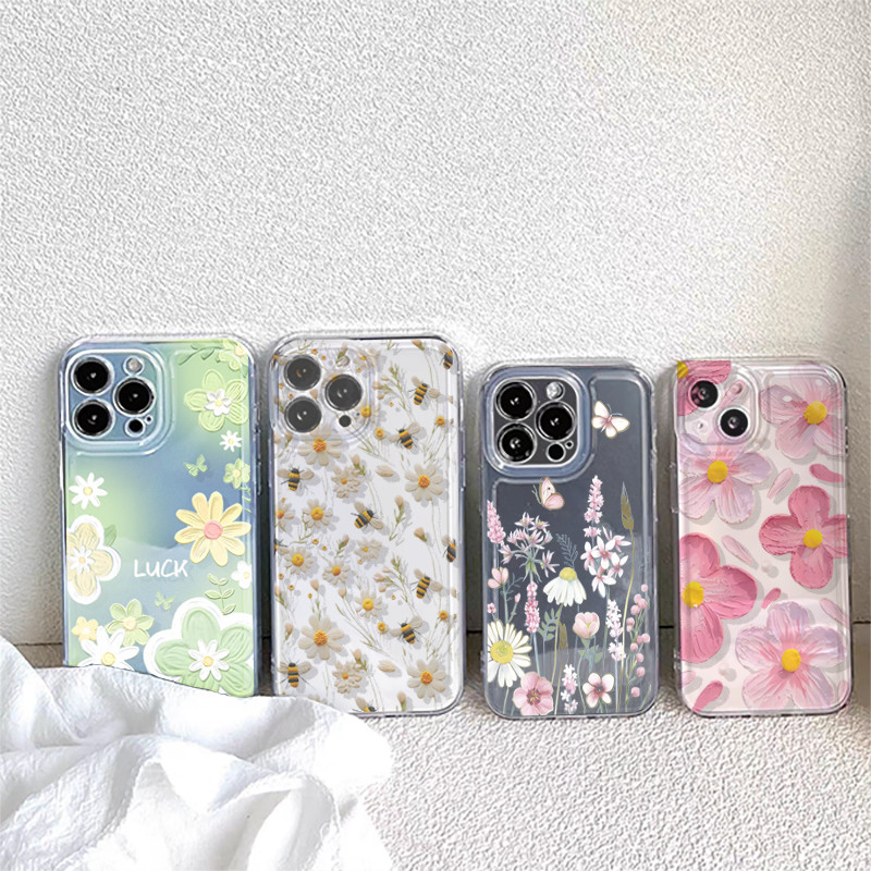 Ốp Điện Thoại Hoa Nhỏ Cho RENO 11F 12F 10 Pro 12 11 Pro 7Z 8Z 5Z 6Z 5 6 5G 2F 2Z Vỏ Y2K Chống Sốc Trong Suốt Mềm Silicone Trong Suốt