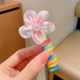 Dây Điện Thoại Trẻ Em &amp; Dây Buộc Tóc Cầu Vồng Nơ Hoạt Hình - Khả năng chịu lực tốt, phù hợp tóc xoăn và tạo kiểu