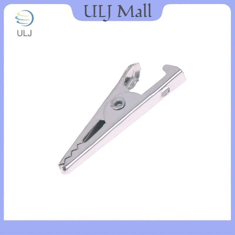 ULJ 50 CÁI Kẹp cá sấu bằng kim loại bạc Kẹp cá sấu 28mm 35mm 45mm để kiểm tra điện để kiểm tra pin.