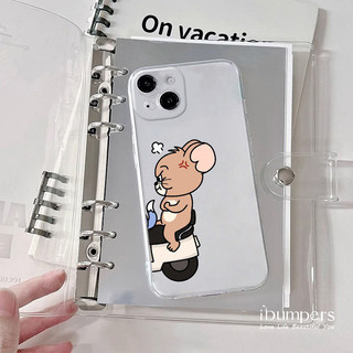 ibumpers Ốp Điện Thoại iPhone Tom và Jerry Họa Tiết Hoạt Hình Cho IPhone 16 15 14 12 13 11 Pro Max IP 7 8 Plus X XS XR Mỏng Ốp Lưng Trong Suốt TPU Silicon Mềm Chống Sốc