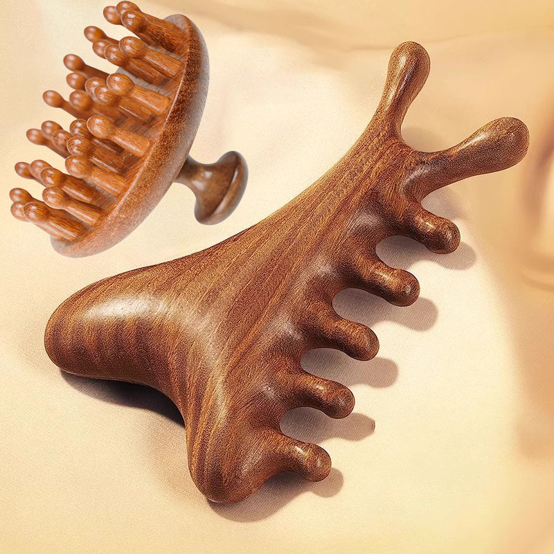 Lược Massage Da Đầu Gỗ Đàn Hương Di Động Chống Tĩnh Điện Thúc Đẩy Lưu Thông Máu Giảm Mệt Mỏi