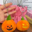 1-4 Chiếc Móc Khóa Bí Ngô Sang Trọng Mềm Cao Cấp - Túi Halloween Trang Trí Quyến Rũ, Đồ Chơi Kẹp Ma Màu Vàng Sáng Cho Đồ Thủ Công DIY & Tặng Quà