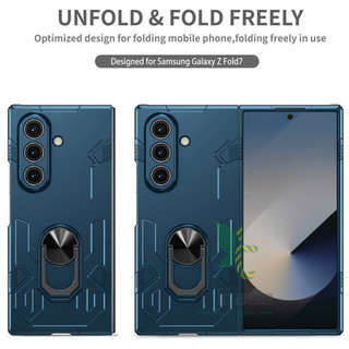 Mecha Armors Giá đỡ nhẫn xoay được Vỏ bọc Samsung Galaxy Z Fold 7 6 5 4 3 2 Vỏ PC mờ