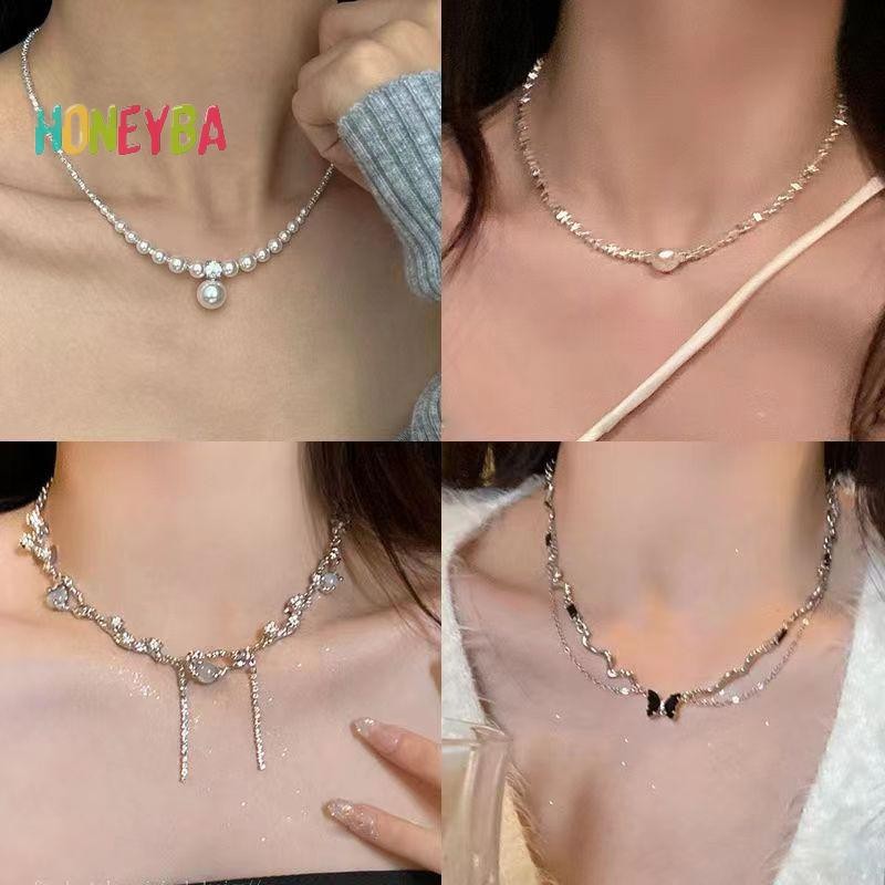 < Honeyba > Dây chuyền cổ ngọc trai tối giản không đều ngọt ngào cho nữ Kỷ niệm Món quà trang sức hợp thời trang