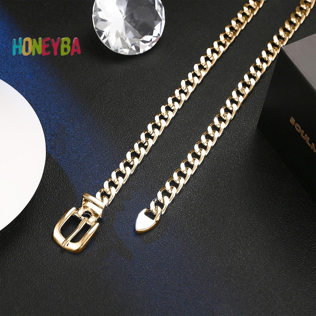< Honeyba > 1 Dây Xích Nữ Dây Xích Kim Loại Dây Xích Thắt Lưng Đầm Thắt Lưng Kim Loại Có Thể Điều Chỉnh