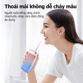 Máy tăm nước cầm tay 180ml 3 chế độ vệ sinh răng miệng hiệu quả nhỏ gọn tiện lợi chống tràn an toàn cho du lịch gia đình