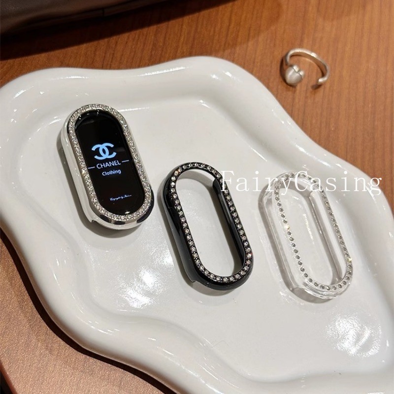 Biling Diamond PC Case Cover cho Xiaomi Mi Band 10 9 8 Khung cản bảo vệ cứng cho XIAOMI Band 10 Vỏ gốm