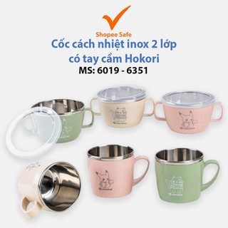 Cốc inox cách nhiệt 2 lớp có tay cầm Việt Nhật Hokori cao cấp - MS: 6019 / 6351