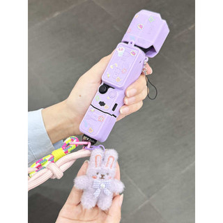 Thích hợp cho DJI pocket3 Vỏ bảo vệ Osmo Dây buộc dễ thương Gimbal Thân máy ảnh Vỏ bảo vệ bằng silicon Màn hình ống kính Vỏ lật Chống sốc Chống va chạm Chống trầy xước Túi lưu trữ Vỏ đứng