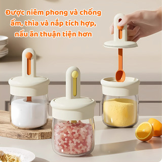 (SẴN) Lọ đựng gia vị kèm muỗng có thể điều chỉnh ngắn dài tiện lợi MAISON, Hũ đựng gia vị nhà bếp kèm thìa