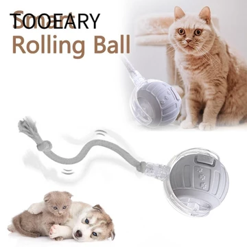 Đồ chơi mèo thông minh TOOEARY, Đồ chơi bóng mèo điện bắt chước tự động, Đồ chơi bóng mèo điện có thể sạc lại nhanh vui nhộn khi chơi trong nhà Chó mèo Bóng huấn luyện Đồ dùng cho thú cưng