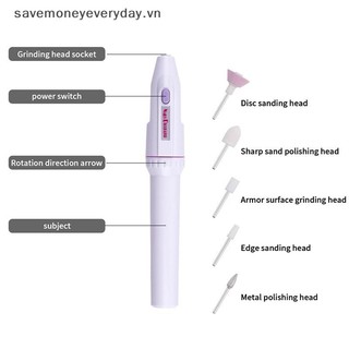[savemoneyeveryday] Máy đánh bóng móng tay để loại bỏ da chết Máy đánh bóng móng tay Bút cầm tay Pin Máy đánh bóng điện [vn]