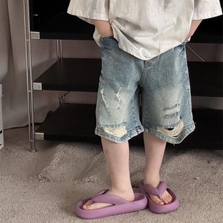 JD10- Quần Jean Đùi Rách Bé Trai Size 12 ~60kg) | Quần Short Jean Trẻ Em Màu Xanh Cực Chất