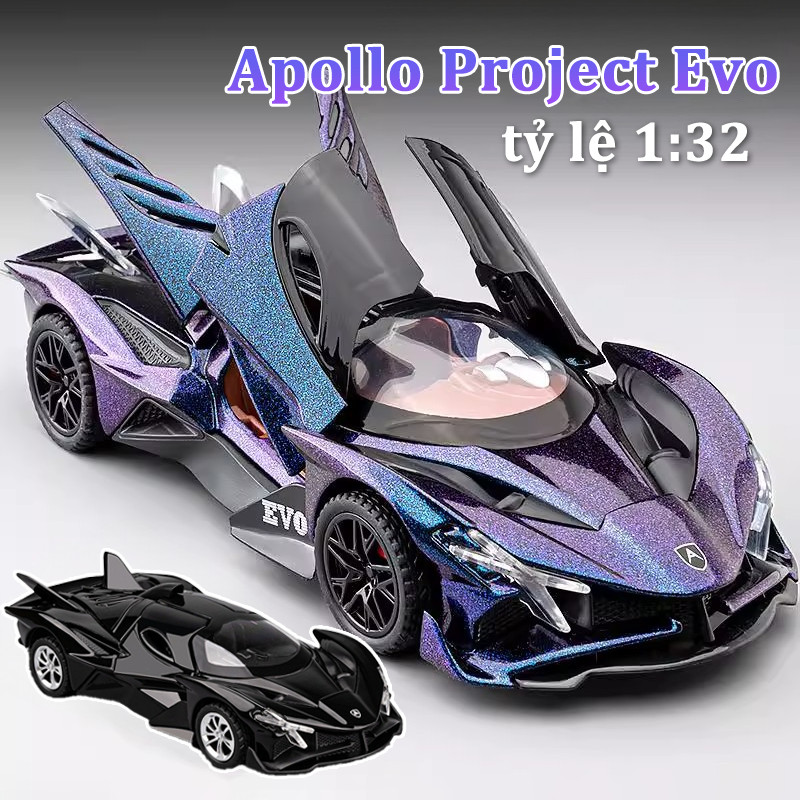 Mô hình xe Apollo Project Evo tỷ lệ 1:32,  Mô Hình đồ Chơi, Âm Thanh Analog Hiệu Ứng Ánh Sáng, Cho Bé Trai 3-15 Tuổi