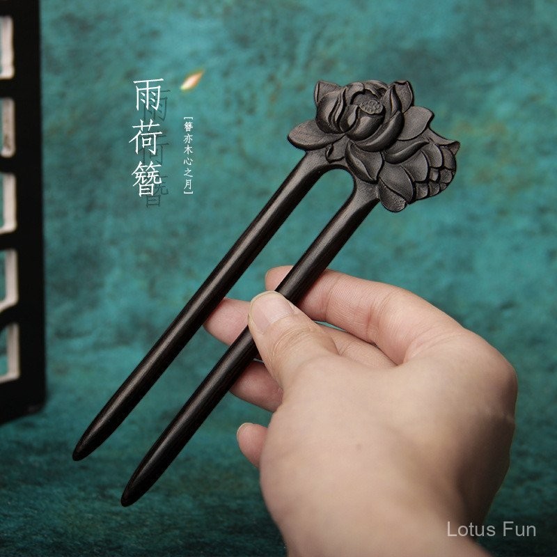 Gỗ Đàn Hương Handmade Khắc Gỗ Hoa Sen Hình Chữ U Kẹp Tóc Cổ Gỗ Cao Cấp Bóng Đầu Đĩa Tóc Mũ Đội Đầu Quà Tặng Cho Ngày Bạn Gái